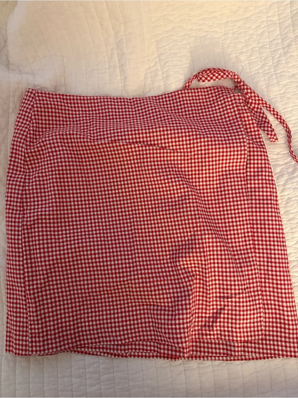 Mod Ref Red and White Gingham Mini Skirt